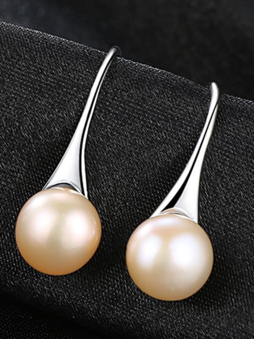 Pink Pure silver 8-8.5mm Natural Pearl Earrings