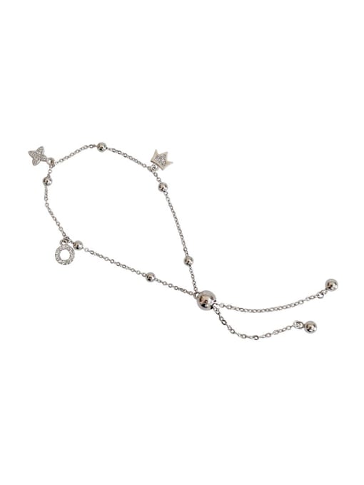 DAKA Fashion Tiny Zirconias Adjustable Silver Bracelet 0