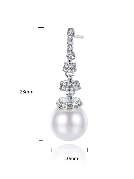 BLING SU Copper With 3A cubic zirconia Trendy Ball Drop Earrings 3