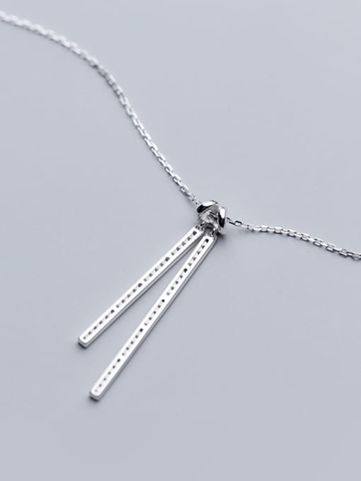 Rosh 925 Sterling Silver With Platinum Plated Simplistic Geometric Necklaces 1