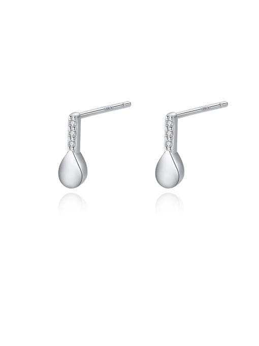CCUI 925 Sterling Silver With  Cubic Zirconia Simplistic Water Drop Stud Earrings 0
