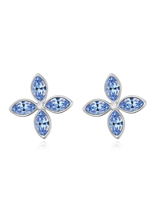 QIANZI Simple Marquise austrian Crystals Flower Stud Earrings