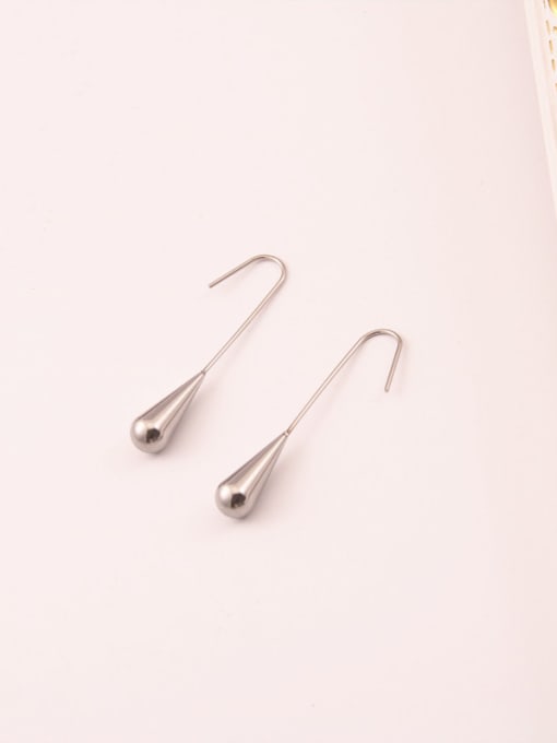 GROSE Titanium With Gold Plated Simplistic Water Drop Hook Earrings 3