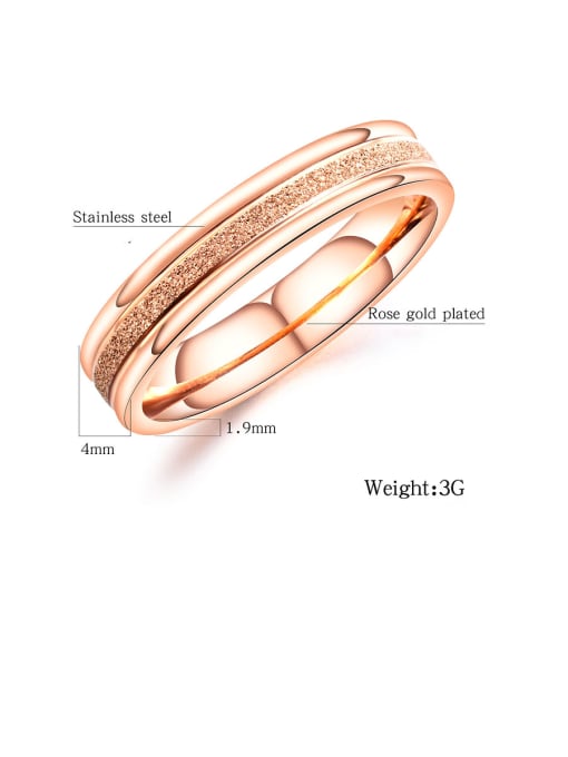 Open Sky Stainless Steel With Rose Gold Plated Simplistic Round Band Rings 2