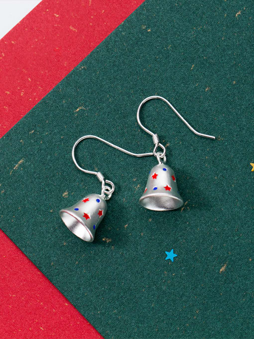 Rosh Christmas jewelry: Sterling Silver sweet star bell Earrings 0