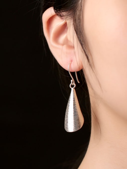 Peng Yuan Simple Handmade Sterling Silver hook earring 1