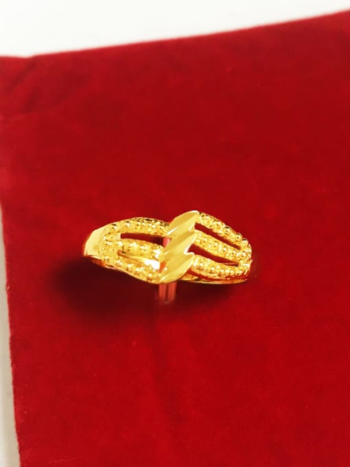 F Women Gold Plated Crown Shaped Ring