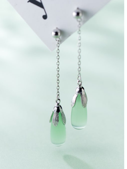 Rosh 925 Sterling Silver With Platinum Plated Simplistic Water Drop Drop Earrings 1