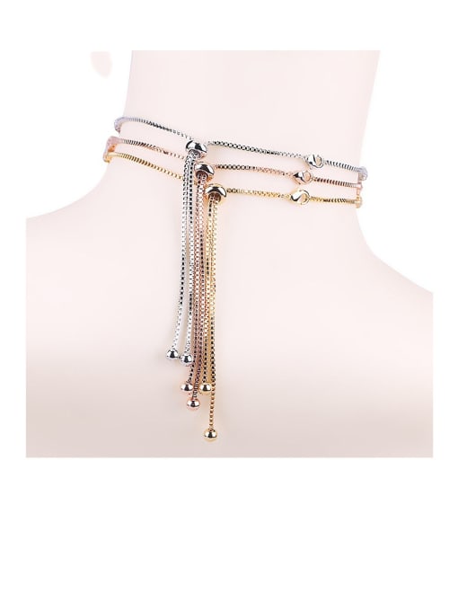 Mo Hai Copper With  Cubic Zirconia Simplistic Round Necklaces 4