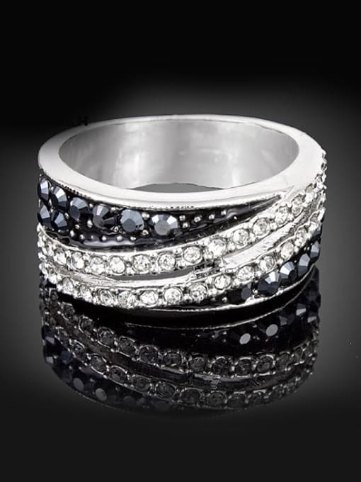 Wei Jia Fashion Platinum Plated Cubic Rhinestones Alloy Ring 0