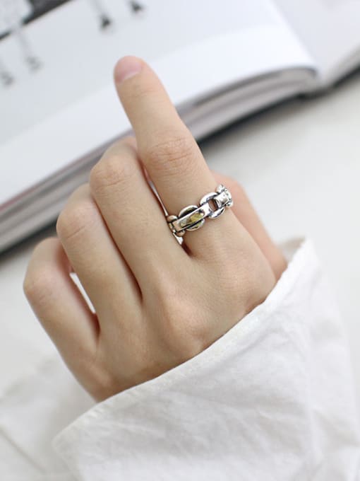 DAKA Personalized Silver Opening Smooth Ring 1
