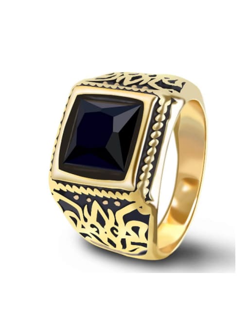 RANSSI Retro Style Noble Gold Plated Fashion Ring 0