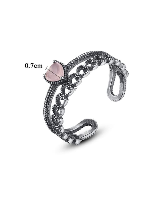 CCUI Thai Silver With Cubic Zirconia Vintage Heart Free Size  Rings 3