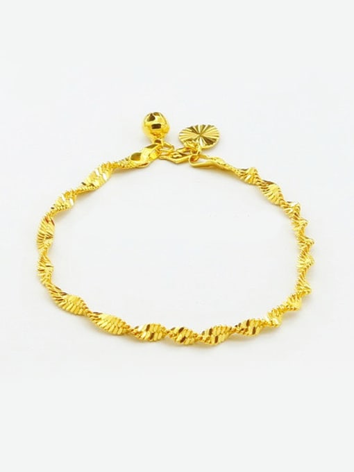 Yi Heng Da Creative 24K Gold Plated Wave Design Copper Bracelet 0