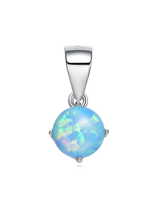 CEIDAI Simple Round Opal stone 925 Silver Pendant 2