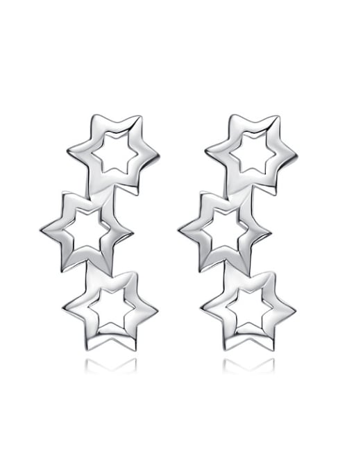 CEIDAI Tiny Hollow Stars 925 Silver Stud Earrings 0