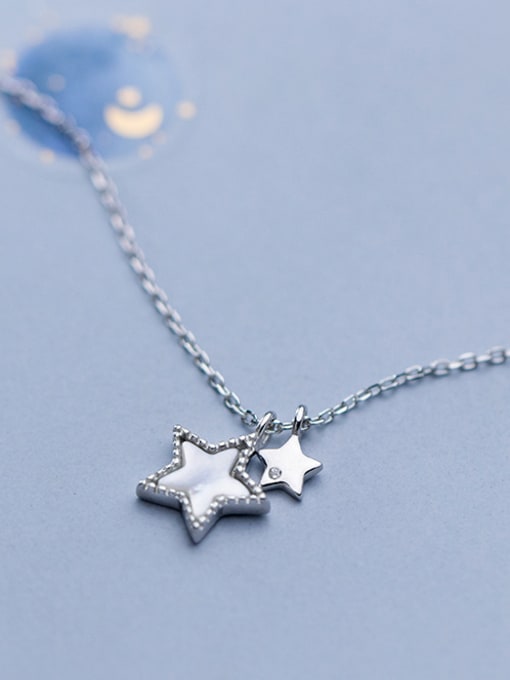 Rosh 925 Sterling Silver With Acrylic Simplistic Star Necklaces 2