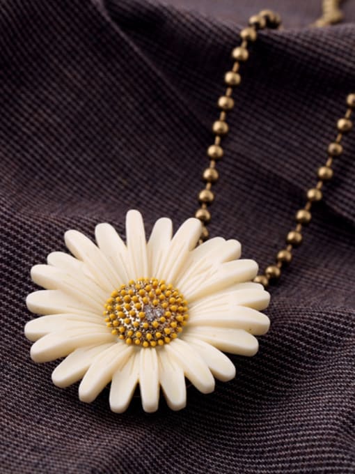 KM Sun Flower Long Alloy Necklace 3