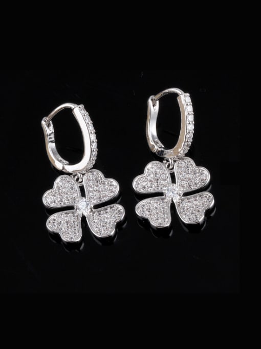 Qing Xing Europe and the United States Zircon Exquisite Gold Plated Anti-allergic stud Earring 1