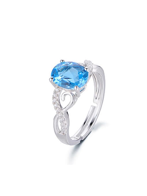 Deli Fashion Platinum Plated Gemstone Ring
