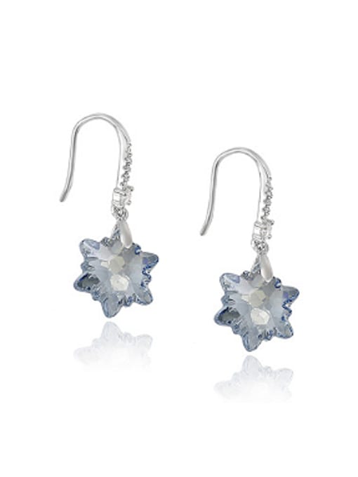 Light Blue Fashion Flowery Austria Crystal Earrings