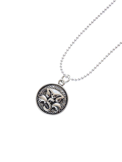 DAKA 925 Sterling Silver With  Coin Pendant double-sided pattern Necklaces 3