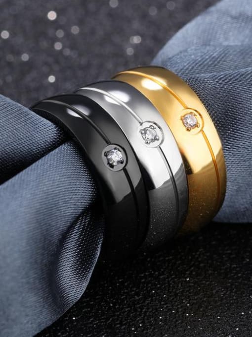 Open Sky Stainless Steel With Gun Plated Personality Men Rings 0