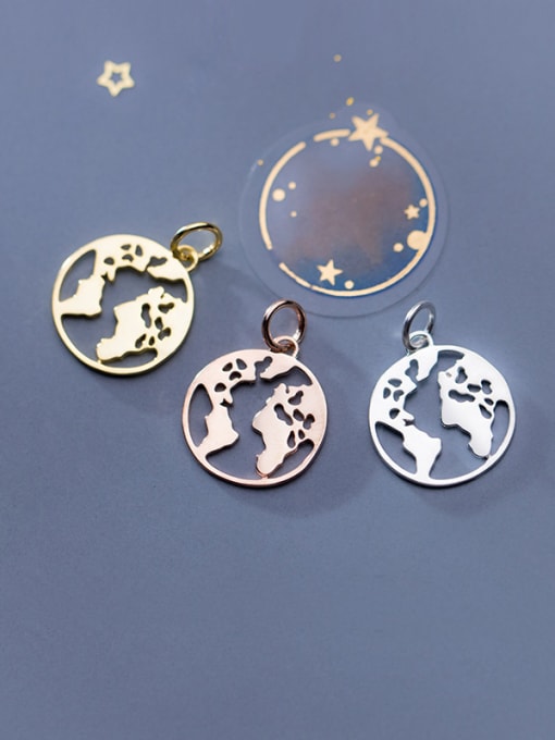 FAN 925 Sterling Silver With Hollow Simplistic Round Charms 3