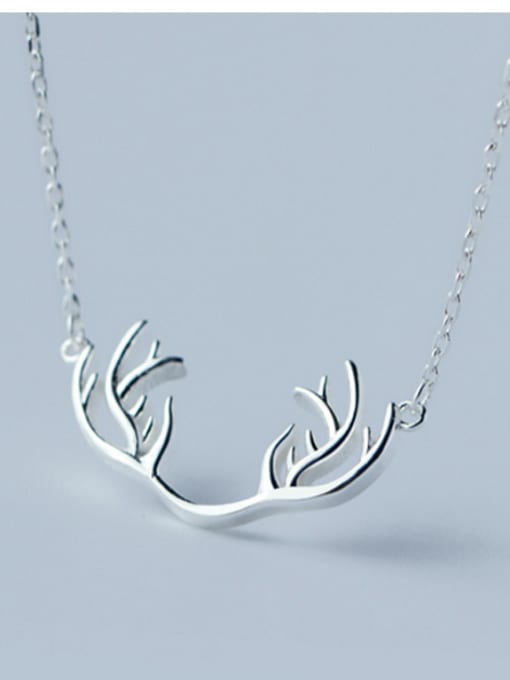 Rosh Christmas jewelry: Sterling silver elk antler necklace 0