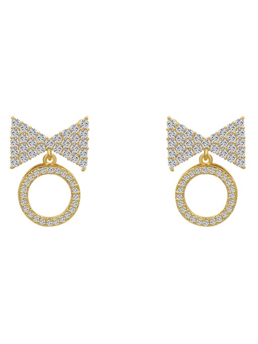 Mo Hai Copper With Cubic Zirconia Cute Butterfly Stud Earrings