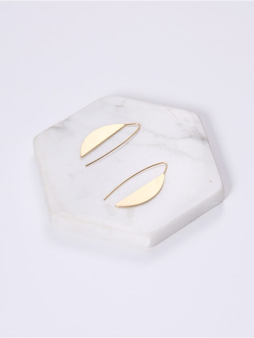 GROSE Titanium With Gold Plated Simplistic Geometric Hook Earrings 3