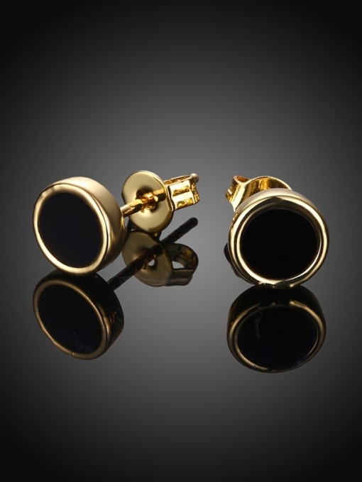 Ronaldo Black 18K Gold Plated Acrylic Earrings 1