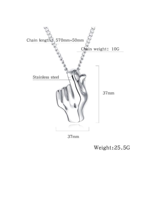 Open Sky Titanium With Smooth Personality Gesture OK Mens Pendants 4