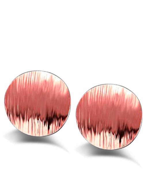 Ya Heng Rose Gold Plated Simple Round Stud Earrings 0