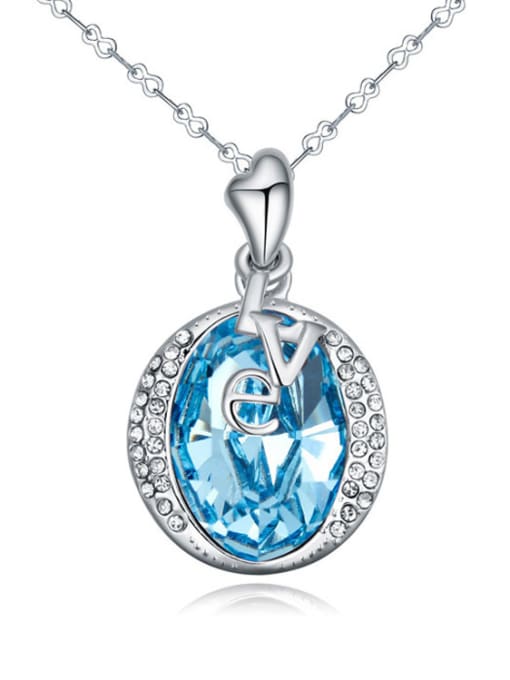 light blue Fashion austrian Crystals-accented Pendant Alloy Necklace