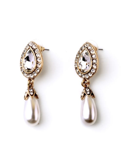 KM Exquisite and Lovely Dripping Artificial Pearl Alloy stud Earring 0