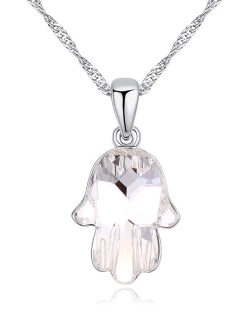 QIANZI Simple Little Palm Pendant austrian Crystal Alloy Necklace 2