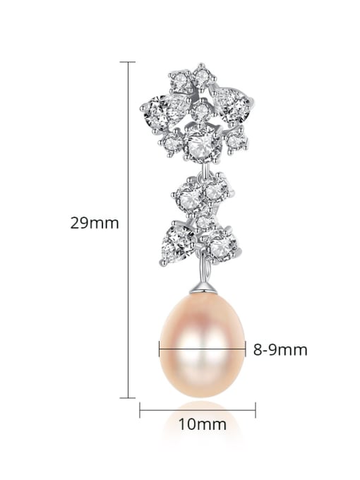 CCUI 925 Sterling Silver With Platinum Plated Fashion Water Drop Drop Earrings 4