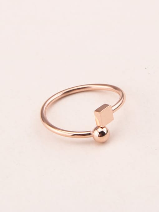 GROSE Fashion Geometric Rose Gold Plated Ring 0