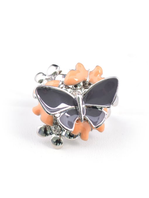 Wei Jia Personalized Butterfly Flower Rhinestones Alloy Ring 0