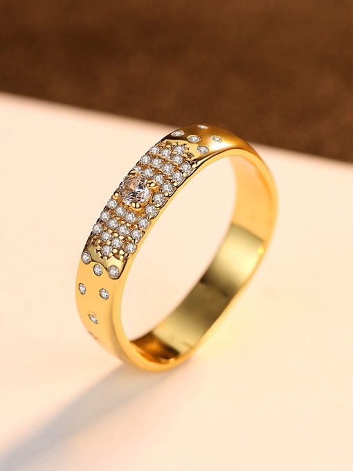 gold 925 Sterling Silver With Multiple rows  Cubic Zirconia Classic  Rings