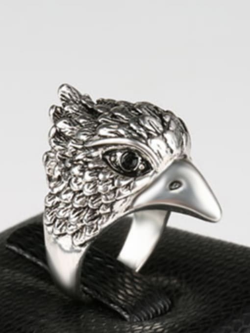 Gujin Retro style Personalized Eagle Rhinestones Ring 2