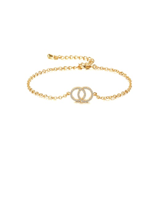 gold Copper With Gold Plated Simplistic Round  Interlocking Adjustable Bracelets