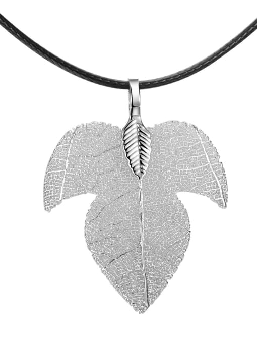 SANTIAGO Personality Natural Leaf Shaped Artificial Leaf Necklace 0