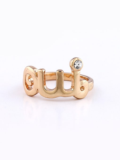 Wei Jia Simple Rose Gold Plated Music Note Tiny Rhinestone Alloy Ring 0