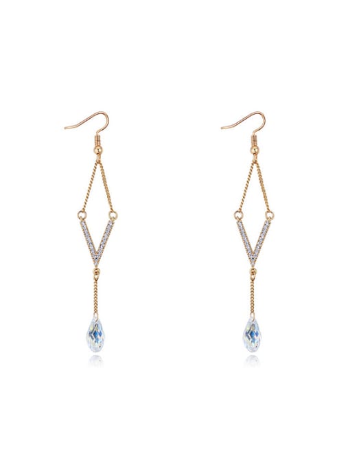 QIANZI Fashion austrian Crystals Alloy Rhombus Drop Earrings 0