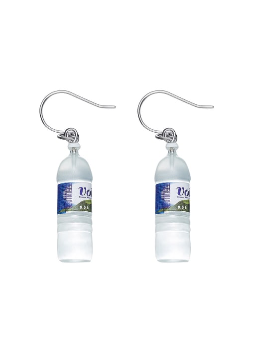Blue Creative Mineral Water Bottle PVC Earrings