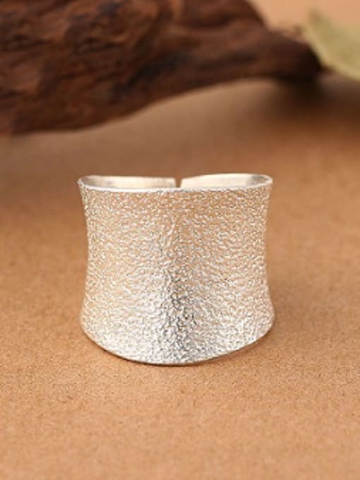 Peng Yuan Simple Thick Silver Opening Ring 0
