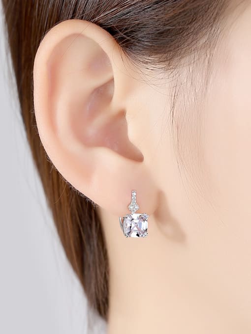 CCUI Sterling silver shining semi-precious stones stud earrings 1