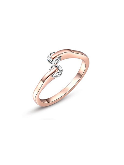 Ronaldo Double Austria Crystal Rose Gold Plated Ring 0